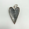 Textured reverse side of large sterling silver 925 love heart pendant
