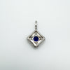 Back of sterling silver CZ pendant showing open setting
