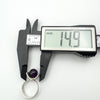 Measurement of ring head showing 14.9mm width on sterling silver modernist setting