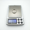 9ct white gold band ring weight shown at 5.4 grams