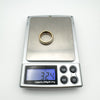 Vermeil CZ eternity band on scale showing weight of 3.24 grams