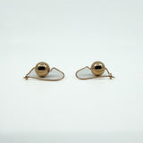 Pair of 9ct rose gold ball hook drop earrings with polished round beads on wire fittings