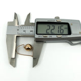 9ct rose gold ball drop earring measured with digital calipers at approx 22.16mm long