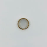 Top view of vintage 18ct rose gold faceted band ring showing the circular shape and polished finish.