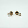 Reverse view of 9ct rose gold ball hook drop earrings showing curved wire fittings