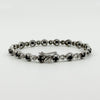 Sterling silver sapphire and diamond tennis bracelet with lobster clasp and safety catch