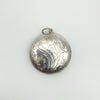 Sterling silver secret pendant with large bail and foliate engraving