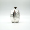Chunky rectangular sterling silver perfume bottle pendant shown from side angle