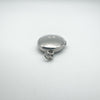 Side angle of oval sterling silver diamond locket