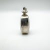Chunky vintage silver perfume bottle pendant showing solid side profile