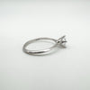 Sterling silver solitaire ring showing CZ and 925 hallmark on inner band