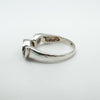Smooth polished silver with marquise CZ detail on top