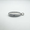 Oval locket in sterling silver viewed from side