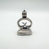 Vintage sterling silver pendant with ridged detailing and green stone