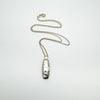 16 inch sterling silver chain with oval white Mother of Pearl pendant