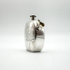 Hallmarked silver perfume bottle pendant with visible screw cap and side profile