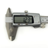 Vintage sterling silver ingot pendant depth measured at approximately 1.2mm with jump ring visible.