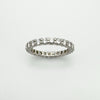 Platinum diamond eternity ring with 1.47ct natural diamonds, angled view