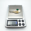 Vintage silver spoon pendant with green chrysoprase weighing 8.86g on scale