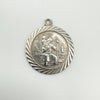 Vintage sterling silver St. Christopher pendant with engraved border design