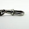 Close up of dog clip stamped STERLING on antique Victorian sterling silver Albert chain