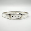 Front view of adjustable sterling silver buckle bangle bracelet