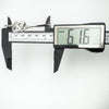 Internal width of sterling silver CZ bangle bracelet shown as 61.6mm on digital caliper