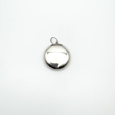 Closed sterling silver mirrored locket with large bail for chain
