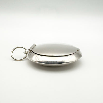 Side view showing the depth of closed sterling silver pill box locket