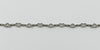 Close up of vintage sterling silver open heart necklace links with polished silver finish