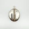 Vintage sterling silver oval photo locket with foliate engraving and twisted rope detail