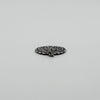 Side view of vintage sterling silver St Christopher pendant charm showing the jump ring fitting.