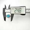 Navette turquoise ring measured at 24.8mm with digital calliper