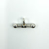 Chunky sterling silver T-bar pendant with bail, polished finish and rounded ends.