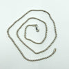 Sterling silver beaded ball chain necklace with lobster clasp, shown full length on white background.