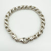 Top view of the chunky twisted bracelet showing full form and clasp placement