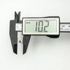 Caliper showing length of amethyst stud earring as 10.2mm