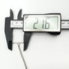T-bar length of sterling silver bracelet measured at 21.6mm with callipers