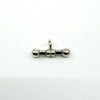 Chunky sterling silver T-bar charm photographed flat to show the full shape and finish.