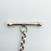 Close-up of toggle bar stamped 925CZ on sterling silver bracelet