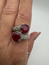 Statement ruby and topaz ring shown worn for scale and styling reference