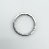 Top view of vintage full eternity stacking ring in white gold with gemstone channel