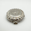 Close-up of top bail and clasp on vintage sterling silver locket