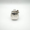 Sterling silver perfume or poison bottle pendant viewed from above with secure screw top