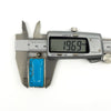 Sterling silver turquoise pendant measured at approximately 19.6mm wide with rectangular blue stone