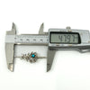 Digital caliper showing the brooch length at approximately 47.97mm for the sterling silver turquoise brooch.