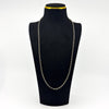 Vintage sterling silver belcher chain necklace shown at full 26 inch length on a black display bust