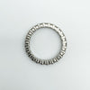 Underside of platinum diamond full eternity ring with open gallery