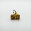 Underside showing hollow base of vintage 9ct gold tower charm pendant
