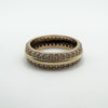 Double row full eternity ring in vermeil with round CZs, shown front on